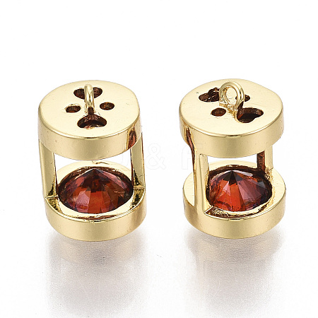 Brass Cubic Zirconia Charms KK-S356-067B-NF-1