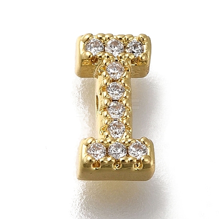 Rack Plating Brass Micro Pave Clear Cubic Zirconia Beads KK-G500-30G-I-1