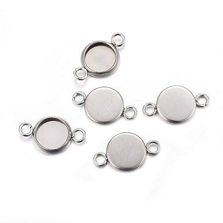 Non-Tarnish 304 Stainless Steel Cabochon Connector Settings LS-X-STAS-F191-15P-A-1