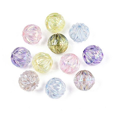 UV Plating Transparent Acrylic Beads TACR-N020-02-1