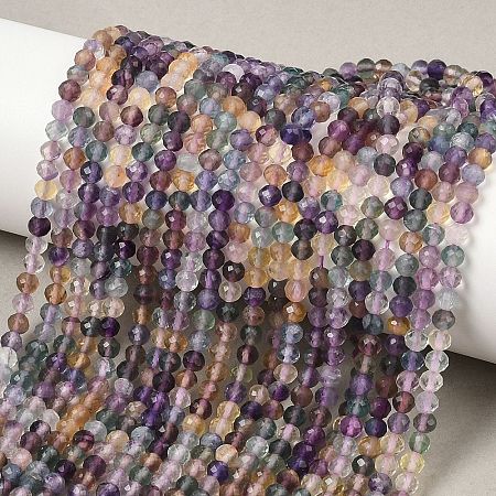 Natural Colorful Fluorite Beads Strands X-G-C261-A01-4mm-1