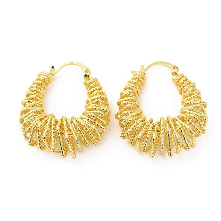 Rack Plating Brass Wire Wrap Hoop Earrings for Women EJEW-D059-17G-1