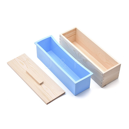 Rectangular Pine Wood Soap Molds Sets DIY-F057-03A-1