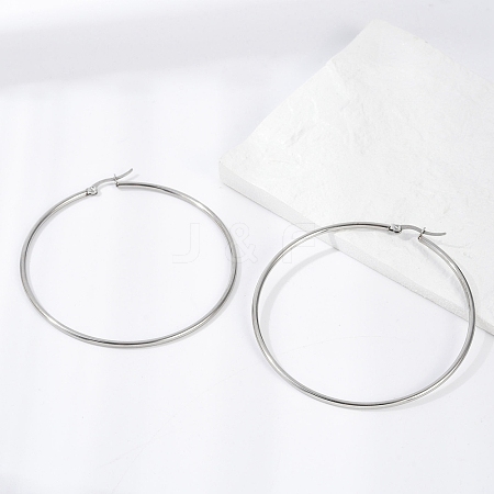 Tarnish Resistant 304 Stainless Steel Big Hoop Earrings X-EJEW-F105-02P-1