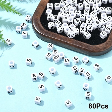 Acrylic Horizontal Hole Letter Beads OACR-YW0002-08S-1