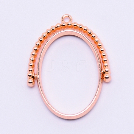 Alloy Open Back Bezel Pendants PALLOY-WH0071-61RG-RS-1