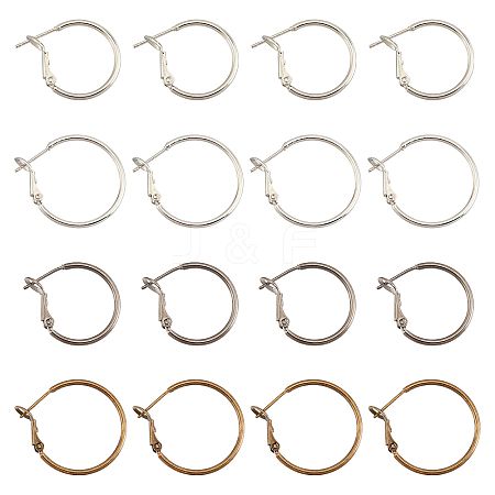 CHGCRAFT 16 Pairs 4 Style Brass Hoop Earrings KK-CA0001-80-1