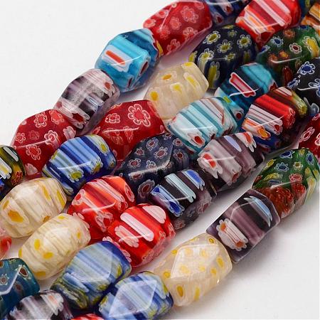 Handmade Millefiori Glass Bead Strands LAMP-G100-05-1