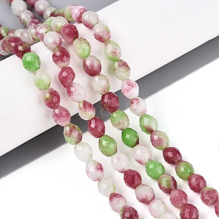Natural Dyed White Jade Beads Strands G-T142-89E-1