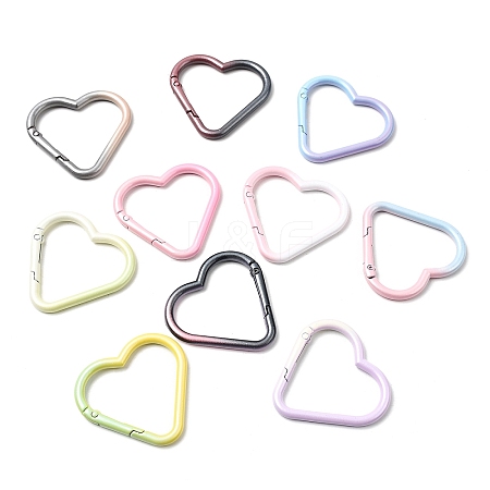 Spray Paint Alloy Spring Gate Rings FIND-C086-01B-1