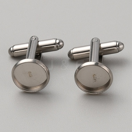 304 Stainless Steel Cuff Button STAS-WH0022-95P-1