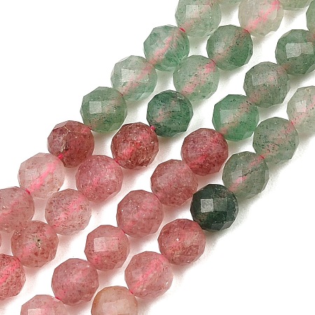 Natural Red and Green Strawberry Quartz Beads Strands GG-NH0006-A02-6mm-1