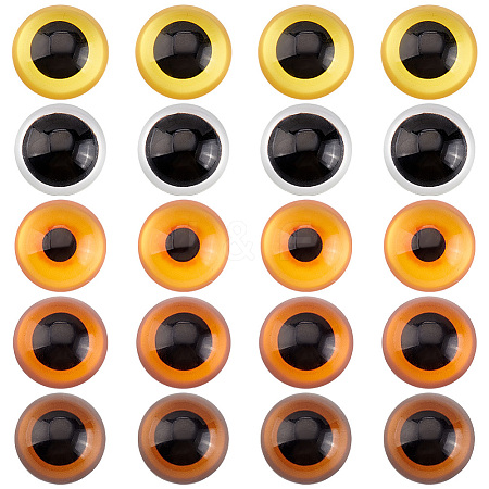   20Pcs 5 Colors Glass Craft Eyes Cabochons DOLL-PH0001-51-1