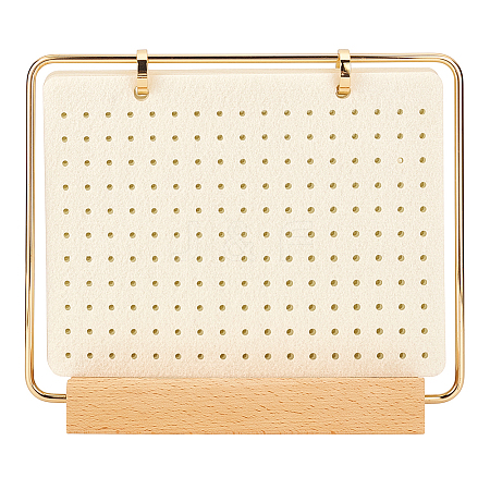Iron Felt Enamel Pin Display Pages with Wooden Base ODIS-WH0007-77-1