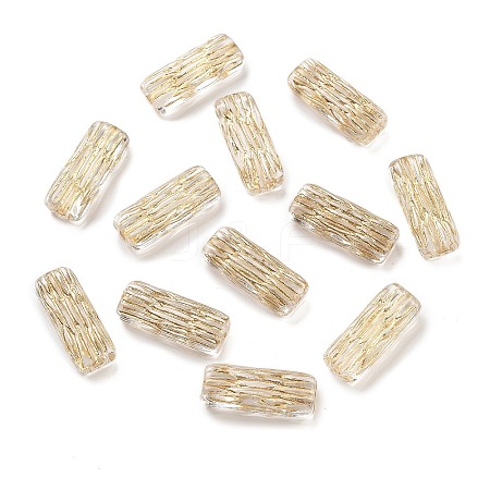 Metal Enlaced Transparent Acrylic Beads MACR-M045-10-1