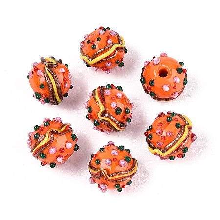 Handmade Lampwork Bumpy Beads LAMP-T022-05B-1