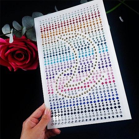 Self Adhesive Acrylic Rhinestone Stickers STIC-PW0012-04C-01-1