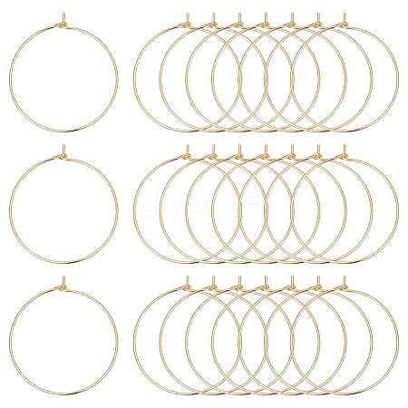 CREATCABIN 80Pcs Long-Lasting Plated Brass Hoop Earrings Findings KK-CN0003-13-1