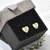 Rack Plating Brass Micro Pave Clear Cubic Zirconia Stud Earrings EJEW-K299-01G-Z-1