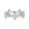 Clear Cubic Zirconia Clover Finger Rings RJEW-Q814-07P-1