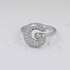 Brass Micro Pave Clear Cubic Zirconia Cuff Rings FS-WG17FF6-07-1