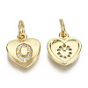 Brass Micro Pave Clear Cubic Zirconia Charms KK-N227-34O-NF-2