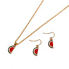 Alloy Enamel Pendant Necklaces & Dnagle Earrings Sets PW-WGBD6F2-04-1