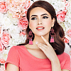 ANATTASOUL 3 Pairs 3 Colors Alloy Flamingo Chandelier Earrings EJEW-AN0004-43-5