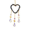 Heart Natural Lapis Lazuli Chips Hanging Ornaments HJEW-G024-01H-2