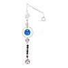 Chakra Natural & Synthetic Gamstone Beads & Glass Evil Eye Hanging Ornaments HJEW-JM02042-1