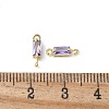 Brass Pave Cubic Zirconia Connector Charms KK-F892-53G-11-3