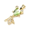 Brass Micro Pave Cubic Zirconia Pendants KK-K375-27G-23-2