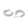 304 Stainless Steel Twist Rope Chunky Hoop Earrings for Women EJEW-I267-04P-2