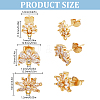 3Pairs 3 Styles Brass Cubic Zirconia Stud Earring Findings EJEW-DR0001-01-2
