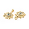 Brass Micro Pave Cubic Zirconia Pendants ZIRC-P106-19G-3