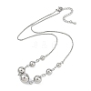 Brass Round Ball Bib Necklaces for Women NJEW-U015-03P-2