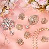 CHGCRAFT 14Pcs 14 Style Crystal Rhinestone Flower and Teardrop Badges DIY-CA0004-83-4