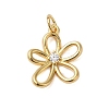 Rack Plating Brass & Clear Cubic Zirconia  Pendants X-KK-S372-18G-1
