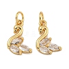 Rack Plating Brass Micro Pave Clear Cubic Zirconia Charms KK-U030-23G-1