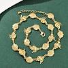 Summer Beach Brass Conch & Shell Shape Link Chain Necklaces NJEW-L051-01G-3