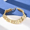 Geometric Brass Micro Pave Clear Cubic Zirconia Link Chain Bracelets for Women BJEW-F530-05G-1