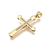 Brass Micro Pave Cubic Zirconia Pendants KK-Z100-42G-02-2
