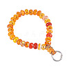 Resin Rondelle Bead with Polyester & Spandex Cord Phone Hand Strap Chains HJEW-TADJ0012-2