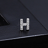 Platinum Brass Micro Pave Cubic Zirconia Stud Earrings XI6969-8-1