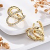 Rack Plating Brass Micro Pave Clear Cubic Zirconia Cuff Earrings EJEW-H147-04G-3