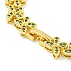 Rack Plating Brass Pave Cubic Zirconia Butterfly Link Bracelets for Women BJEW-B110-05G-04-3