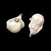 Brass & Pearl Micro Pave Cubic Zirconia Pendants KK-H259-13C-G02-2
