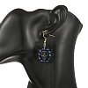Halloween Gothic Synthetic Turquoise Skull Dangle Earrings EJEW-MZ00807-02-2