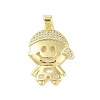 Rack Plating Brass Cubic Zirconia Pendants KK-S380-30G-02-1