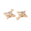Brass Micro Pave Clear Cubic Zirconia Charms KK-G418-08G-3